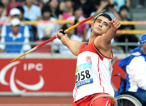 Faouzi Rzig competes.[Xinhua]