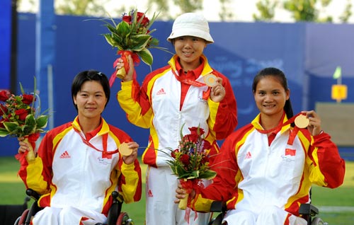 China beat the Republic of Korea in the Women's Archery Team Recurve-Open final at the Beijing 2008 Paralympic Games on September 15, claiming the gold medal.