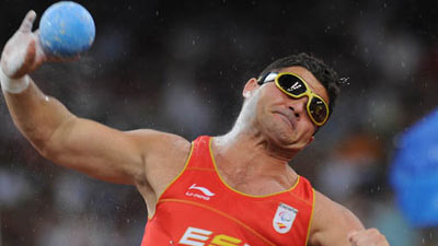 David Casinos of Spain claimed the title with a result of 14.50 meters to claim the gold medal in the Men's Shot Put F11/12