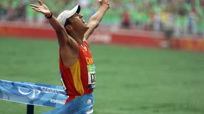 China's Qi Shun wins Men's Marathon T12 gold