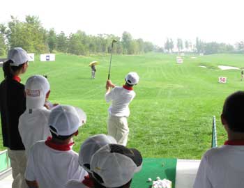 Target Golf: Some of the younger competitors take part in a fun skills competition designed to keep the fun in the game in. 