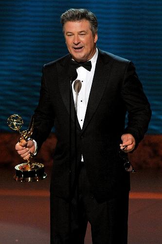 Actor Alec Baldwin accepts the Emmy for Best Actor, Comedy for &apos;30 Rock&apos; onstage during the 60th Primetime Emmy Awards held at Nokia Theatre on September 21, 2008 in Los Angeles, California. [Xinhua]