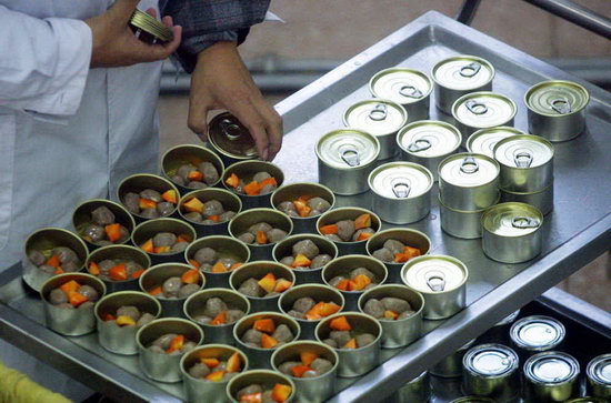 Special canned food for astronauts. [File photo]