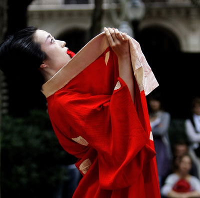 Noe Tawara, Japanese artist, actress, choreographer and dancer, performs during the La Merce Grand Festival in Barcelona September 24, 2008.