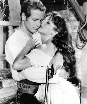 Actor Paul Newman is shown in a scene from the 1958 film 