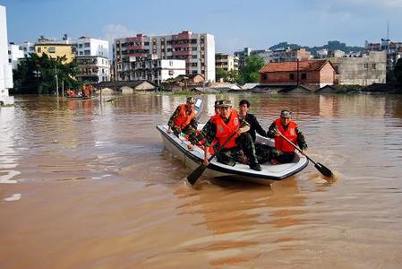 Chongzuo City of Guangxi Zhuang Autonomous Region is flooded, September 28, 2008. [Xinhua]