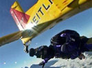 Skydivers make parachute jump over highest peak