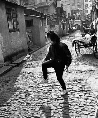 The cobblestone roads are now just quiet playgrounds.