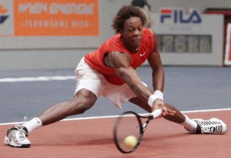 French tennis player Paul-Henri Mathieu hits back at ATP Kremlin Cup tournament, Wednesday.