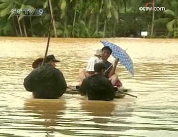 Rainfall has totalled more than 300 millimeters in the eastern and middle parts of Hainan.