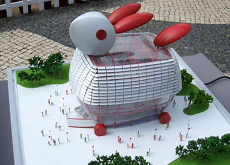 The Macau Pavilion at Shanghai World Expo will take the shape of a jade rabbit lantern and it will change colors to present a mythological world. The design was inspired by rabbit lanterns popular during the Mid-autumn Festival in south China in ancient times. [Photo: Shanghai Daily]