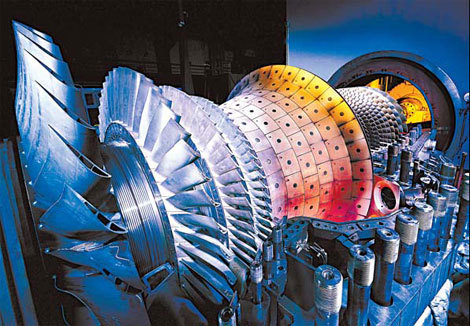 A power generation turbine produced by Siemens