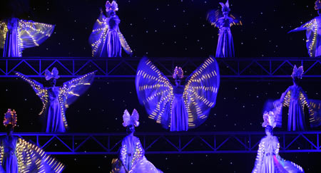 Actress perform a song and dance show entitled 'Butterfly Dream' in Dali, Southwest China's Yunnan Province on Oct. 27, 2008.