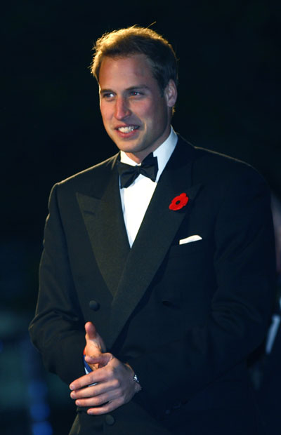 Britain's Prince William arrives for the world premiere of the latest James Bond movie 'Quantum of Solace' at Leicester Square in London October 29, 2008.