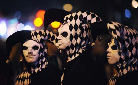 Participants dress up in costume at the West Hollywood Halloween Costume Carnival in West Hollywood, California on October 31, 2008. 