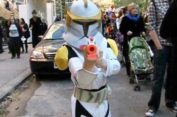 The children's Halloween parade took place in New York City on Friday, with costumes ranging from pumpkins to knights, as well as more traditional Halloween fare of ghosts and goblins.