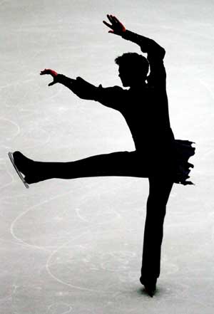 Jeremy Abbott of the U.S. competes during men's short program at SAMSUNG Anycall Cup of China ISU Grand Prix of Figure Skating 2008 in Beijing, capital of China, on Nov. 7, 2008. Jeremy Abbott ranked first after short program with 77.05 point.[Xinhua]