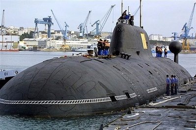 The file photo shows the Akula-II Vepr, a nuclear powered attack submarine of the Russian Navy. 