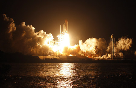 U.S. space shuttle Endeavour blasts off with seven astronauts aboard for the International Space Station at Kennedy Space Center in Cape Canaveral, Fla., Friday, Nov. 14, 2008.