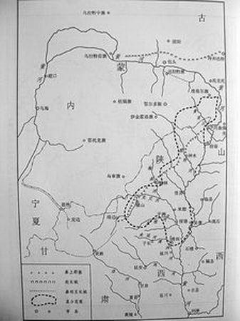 Location of the Qin 'Xing Tai'. Its layout (within the dotted line) covers an area of 28,000 square kilometers. 