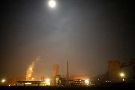 A view of the coal mine area where a mining accident occurred in Petrila, 240 km (149 miles) west of Bucharest, early Nov. 16, 2008. At least 12 miners were killed and 11 injured in two explosions in a coal mine in southwest Romania on Saturday, local authorities said. 