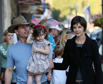 Tom Cruise is seen with his family at a Fourth of July celebration in Telluride, Colorado. 