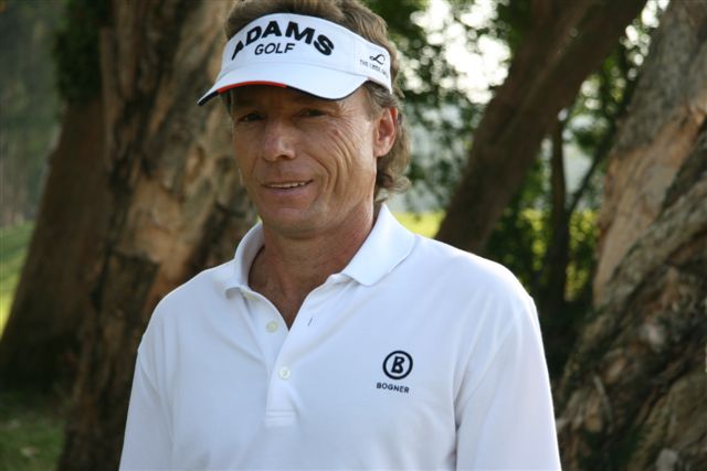 Bernhard Langer's play belied his years. A quiet smile from the man who will start in tomorrow's final grouping. 