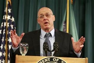 U.S. Treasury Secretary Henry Paulson speaks at a news conference at the Treasury Department in Washington, November 25, 2008.[Jason Reed/Reuters]