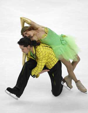 Russia's Yana Khokhlova and Sergei Novitski perform in the Ice Dancing Original Dance during the ISU Grand Prix of Figure Skating Cup of Russia in Moscow Nov. 22, 2008. 