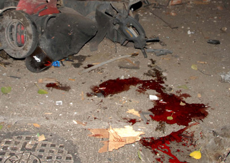 A view of the site of attack in the Colaba area in Mumbai, India, Nov. 27, 2008. 