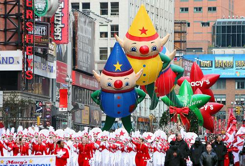 Millions of People celebrate The Macy's Thanksgiving day at Times Square by flying baloons in New York Nov. 27, 2008. 