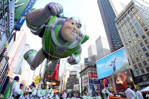 Millions of People celebrate The Macy's Thanksgiving day at Times Square by flying baloons in New York Nov. 27, 2008. 