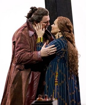 In this photo released by the Metropolitan Opera, Peter Seiffert portrays Tristan and Katarina Dalayman appears as Isolde in the final dress rehearsal of Wagner's 'Tristan und Isolde,' Tuesday, Nov. 25, 2008 at the Metropolitan Opera in New York.