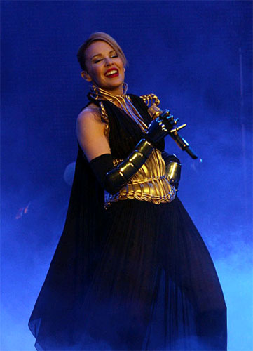 Australian pop star Kylie Minogue performs at the Workers' Indoor Arena in Beijing on December 1, 2008. 