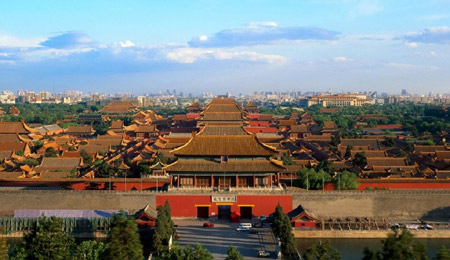 The view of the Forbidden City from Jingshan Park
