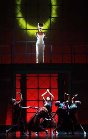 Performers stage the United States Broadway classic musical 'Aida' in Tianjin, north China, Dec. 3, 2008.