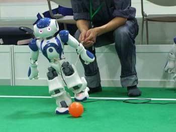 Football was one of the highlights, where the robots showed off their high-tech visual capabilities. 