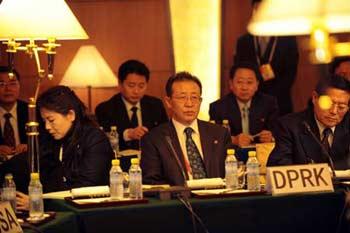Envoys from the Democratic People's Republic of Korea (DPRK) are seen during a fresh round of talks on the denuclearization of the Democratic People's Republic of Korea (DPRK) in the Diaoyutai State Guesthouse in Beijing, on Dec. 8, 2008. [Wang Jianhua/Xinhua]