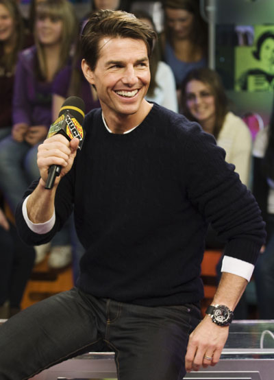 Actor Tom Cruise speaks as he is interviewed while promoting the movie 'Valkyrie' at the MuchMusic television station in Toronto December 8, 2008.
