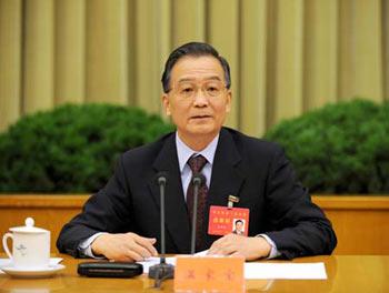 Chinese Premier Wen Jiabao addresses the Central Economic Work Conference in Beijing, capital of China, Dec 10, 2008. 