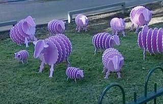 Israelis walking on the streets of Tel-Aviv have recently found themselves bumping into pink styrofoam sheep in squares and parks across the city. 
