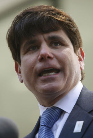 Illinois Governor Rod Blagojevich speaks during a rally in Chicago April 16, 2007.