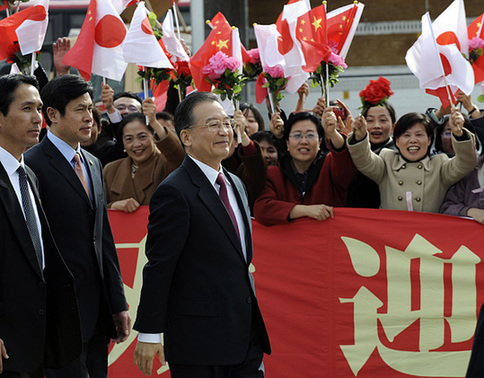 Chinese Premier Wen Jiabao arrived in Japan's Fukuoka Dec. 13.