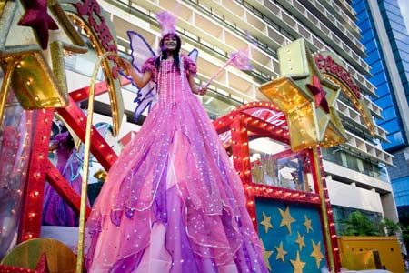  A girl dressed like a fairy takes part in the annual parade for the upcoming Christmas Day, in Panama City, Panama, Dec. 14, 2008. 