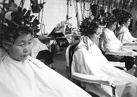 1981, Beijing women get their hair permed at a new salon. 