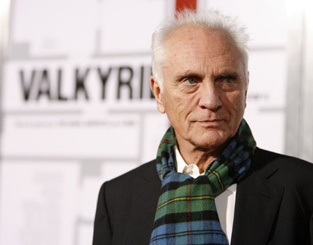 Cast member Terence Stamp poses at the premiere of the movie 'Valkyrie' at the Directors Guild of America in Los Angeles December 18, 2008.