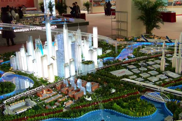Scale model of the Tianjin Economic Development Zone. The ancient port has developed rapidly as internationally renowned companies such Airbus and Motorola set up operations there. [Maverick Chen/China.org.cn]