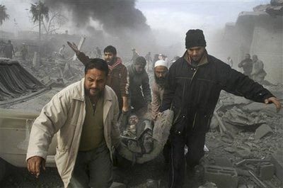 About 200 Palestinians were killed and hundreds wounded in a series of simultaneous Israeli air strikes in Gaza Strip on Saturday.