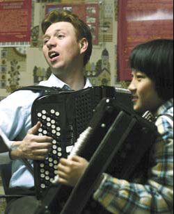 Dmitry Sokolov is another popular Russian music teacher at the Jiangjie Arts and Culture Center.