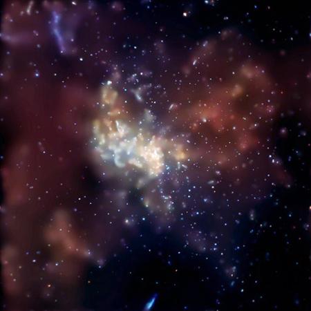 A supermassive black hole at the center of the Milky Way has wound up in the crosshairs of a virtual telescope spanning 2,800 miles (4,506 kilometers). Although by definition we can't see a black hole directly, we can see the bright region of radio emissions known as Sagittarius A* that's thought to be either a disk of matter swirling toward the black hole, or a high-speed jet of matter being ejected from it. [Photo: NASA]